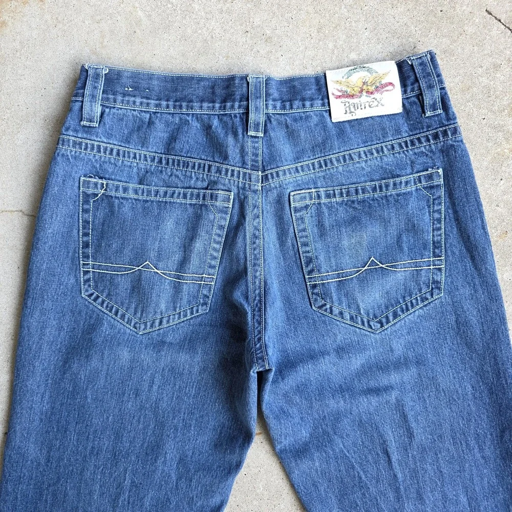 Avirex Baggy Wide Leg Jeans Size 38 (36x31) Blue Y2K Skater Grunge 90s Vintage